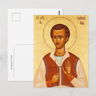 Hl. Stamatios von Volos Orthodoxe christliche Ikon Postkarte