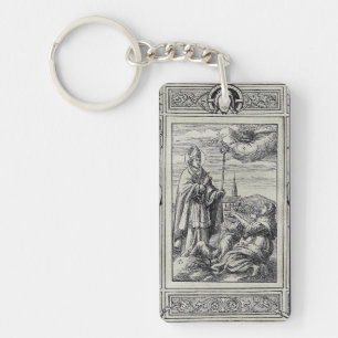 Hl. Valentin von Rom Gravur Premium Kunst Schlüsselanhänger