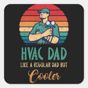 HLK-Vater, aber cooler Herren Lustiger HLK-Technik Quadratischer Aufkleber