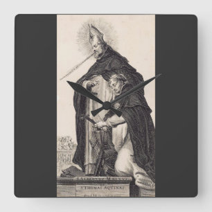 Hll. Albertus Magnus und Thomas von Aquin Fine Art Quadratische Wanduhr