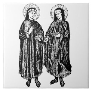 Hll. Kosmas und Damian Schutzpatrone des Gesundhei Fliese