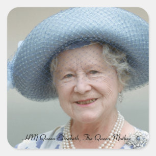 HM Königin Elisabeth, Die Königin Mutter 1988 Quadratischer Aufkleber