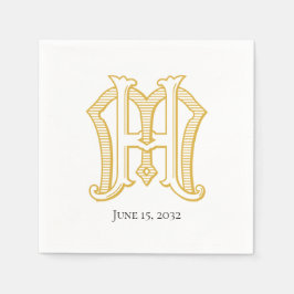 HM Monogram oder MH Monogram Napkins Serviette