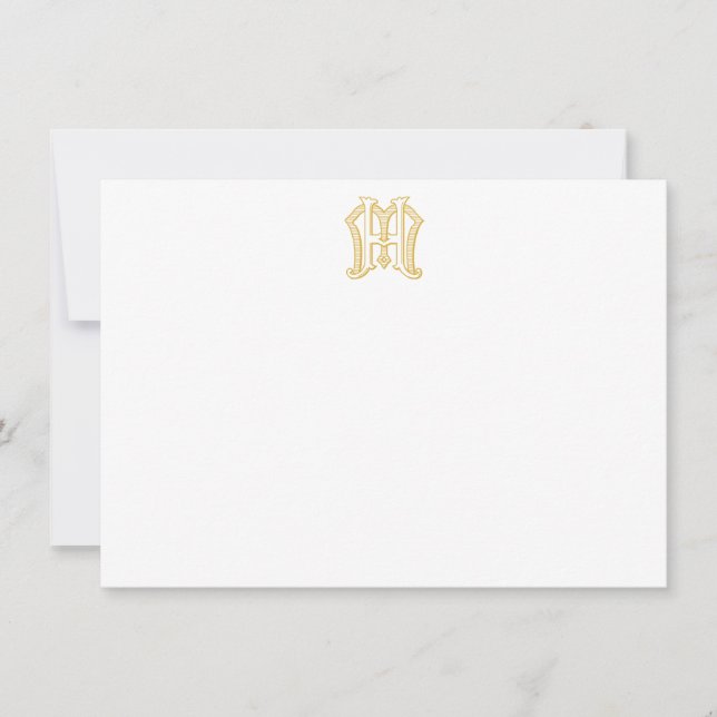 HM-Monogramm oder MH-Monogramm Notizkarten Mitteilungskarte (Vorderseite)