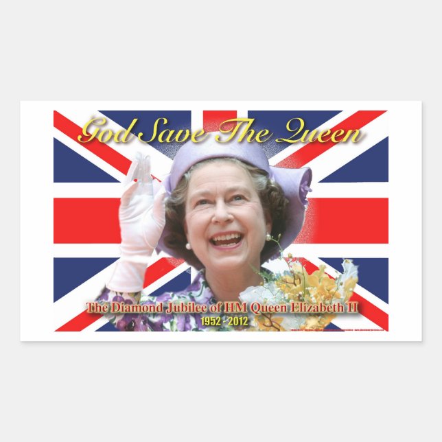 HM Queen Elizabeth II Diamond Jubilee Rechteckiger Aufkleber (Vorderseite)