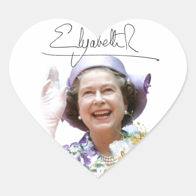 HM Queen Elizabeth II Herz-Aufkleber (Vorderseite)