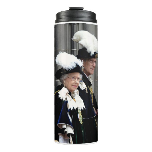 HM Queen Elizabeth II & HRH Prince Philip Thermosbecher (Vorderseite)