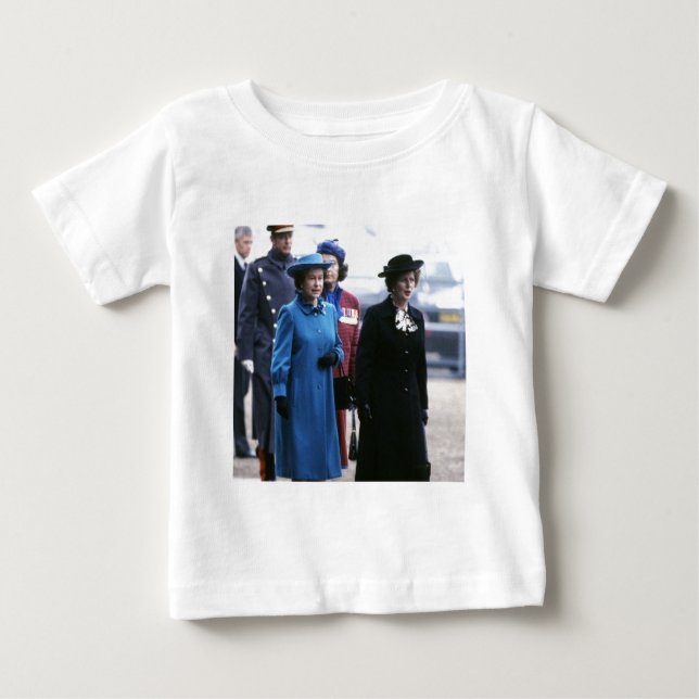 HM Queen Elizabeth II-Margaret Thatcher Baby T-shirt (Vorderseite)