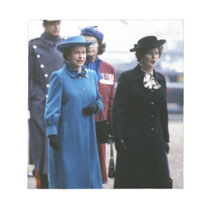 HM Queen Elizabeth II-Margaret Thatcher Notizblock