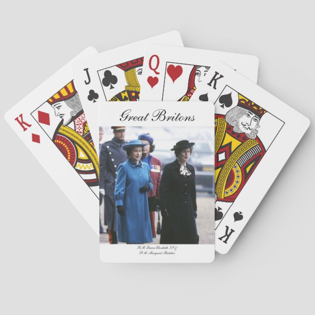 HM Queen Elizabeth II-Margaret Thatcher Spielkarten (Rückseite)