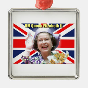 HM Queen Elizabeth II Ornament Aus Metall