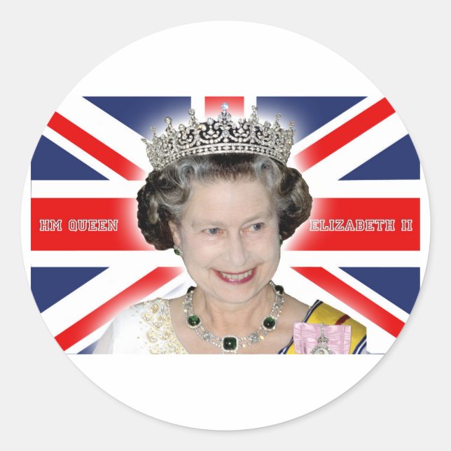 HM Queen Elizabeth II - Pro Foto Runder Aufkleber (Vorderseite)