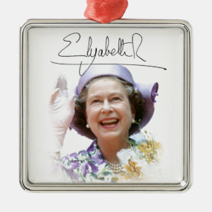 HM Queen Elizabeth II Silbernes Ornament