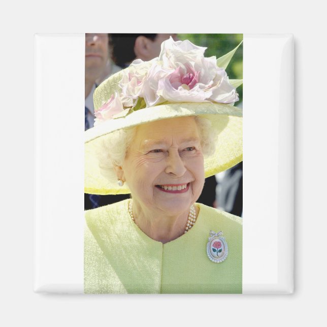 HM Queen Elizabeth II., Türkis Hat Professiona Magnet (Vorne)