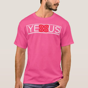 Hmong Jesus Yexus White Letters Border Heart Red S T-Shirt