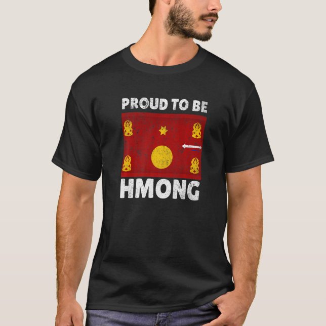 Hmong Miao Ethnic Flag Day Stolz sein Hmong T-Shirt (Vorderseite)