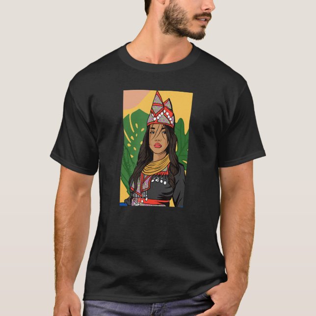 Hmong Miao Hmoob Girl Woman Princess Strong_4 T-Shirt (Vorderseite)