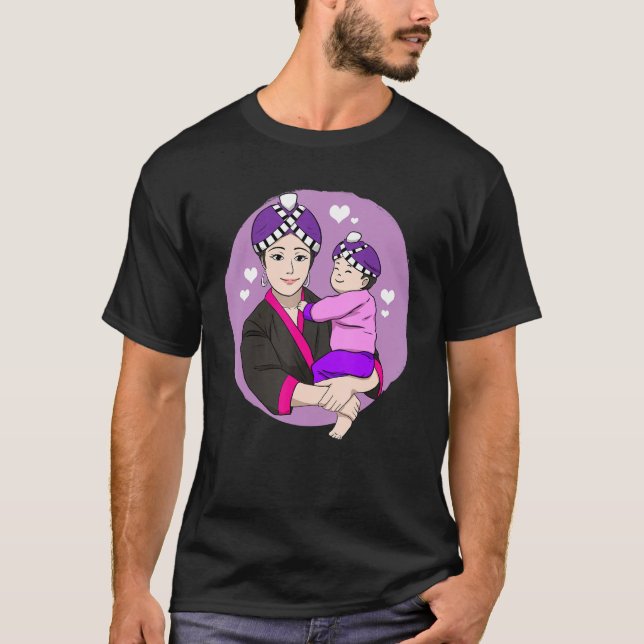 Hmong Miao Proud Traditional Mother Woman Hmoob Et T-Shirt (Vorderseite)
