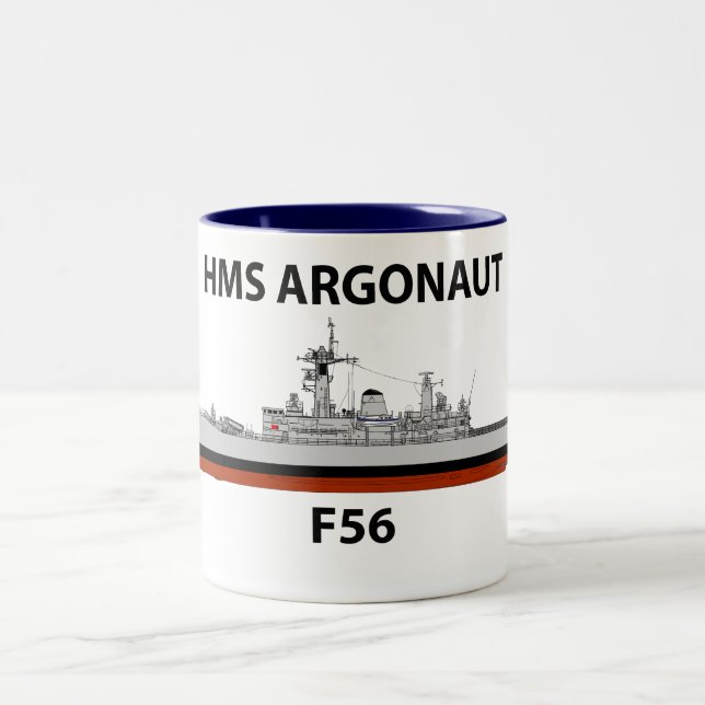 HMS Argonaut, Seeschiff Zweifarbige Tasse (Mittel)