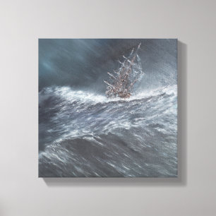 HMS-Beagle in einem Sturm vor Kap Hoorn Leinwanddruck