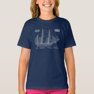 HMS Beagle Tall Ship - Schiffskopfdruck ABD T-Shirt