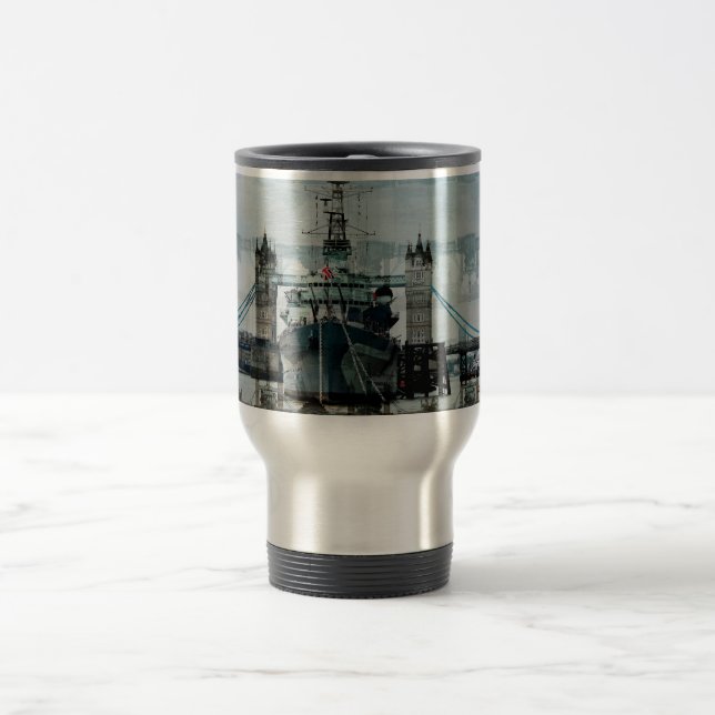 HMS Belfast an der Themse, London England Reisebecher (Mittel)