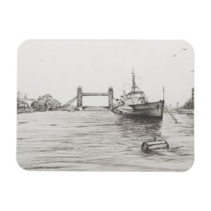 HMS Belfast auf der Themse London.2006 Magnet