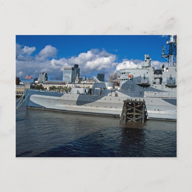HMS Belfast London Postkarte (Vorderseite)