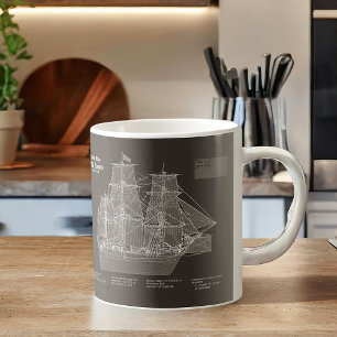 HMS Bounty - Pläne für den Schiffsbau - PD Kaffeetasse