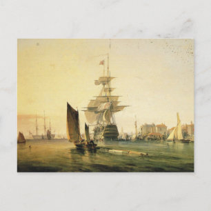 HMS Britannia in Portsmouth, 1835 Postkarte