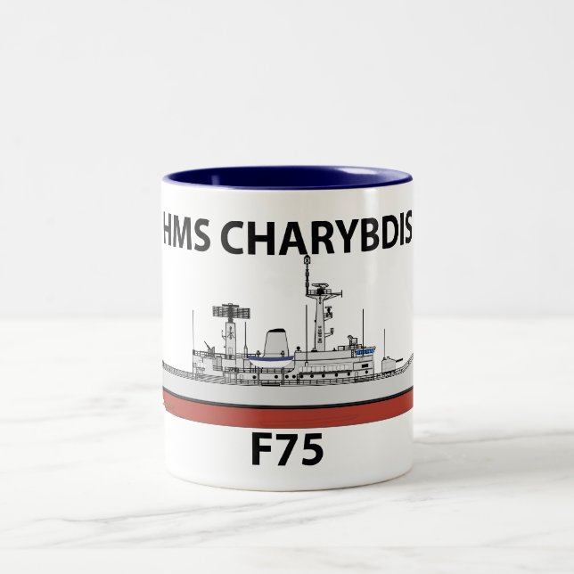 HMS Charybdis, orig config Zweifarbige Tasse (Mittel)