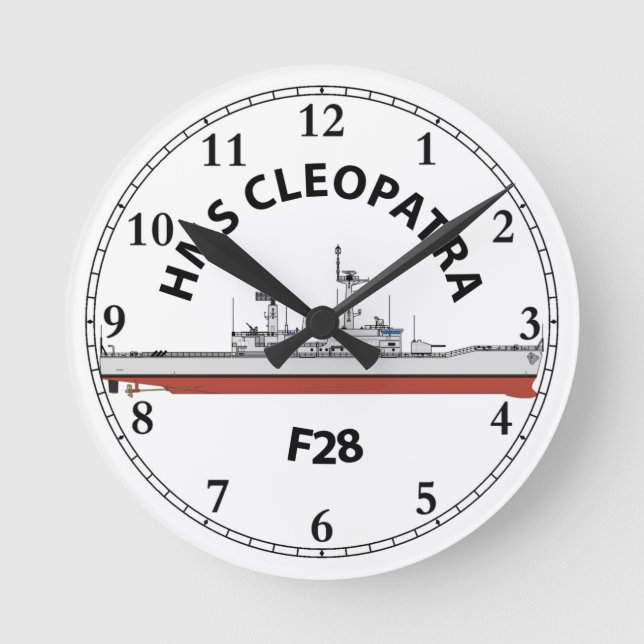 HMS CLEOPATRA - F28 - LEANDER ORIG RUNDE WANDUHR (Vorderseite)