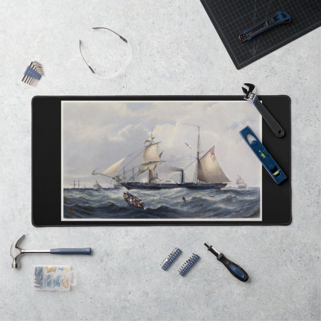 HMS Cyclops Frigate 1839 Schreibtischunterlage (Arbeitsplatz)