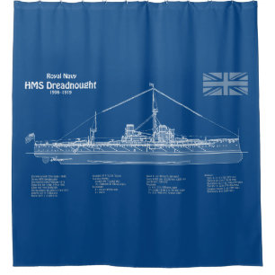 HMS Dreadnought - Ship Blueprint ABD Duschvorhang