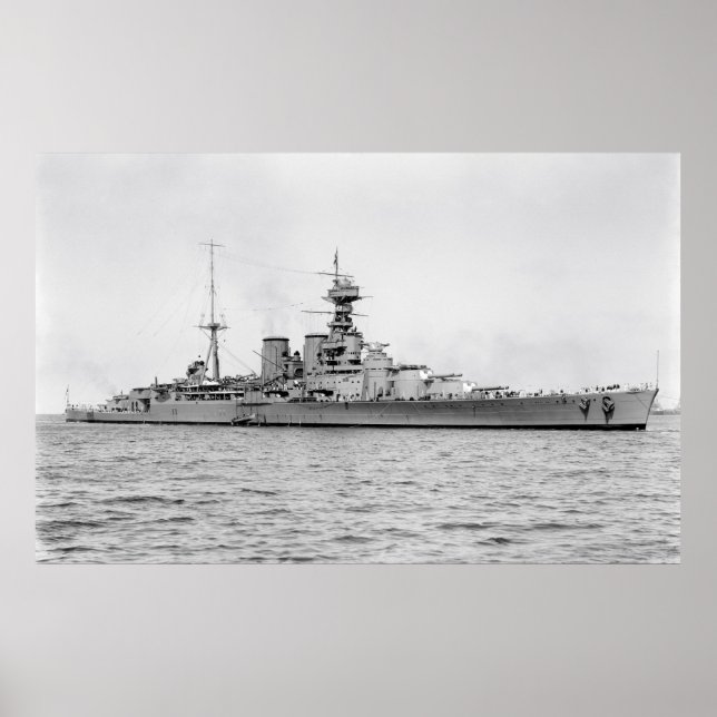 HMS Hood (51) - März 17, 1924 Poster (Vorne)