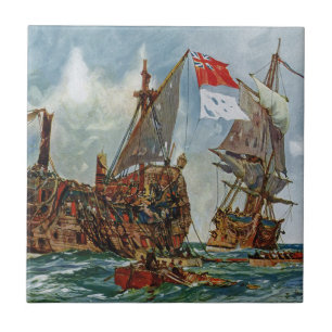 HMS Nottingham und Mars 1703 Fliese