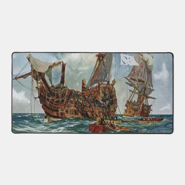 HMS Nottingham und Mars 1703 Schreibtischunterlage (Vorderseite)
