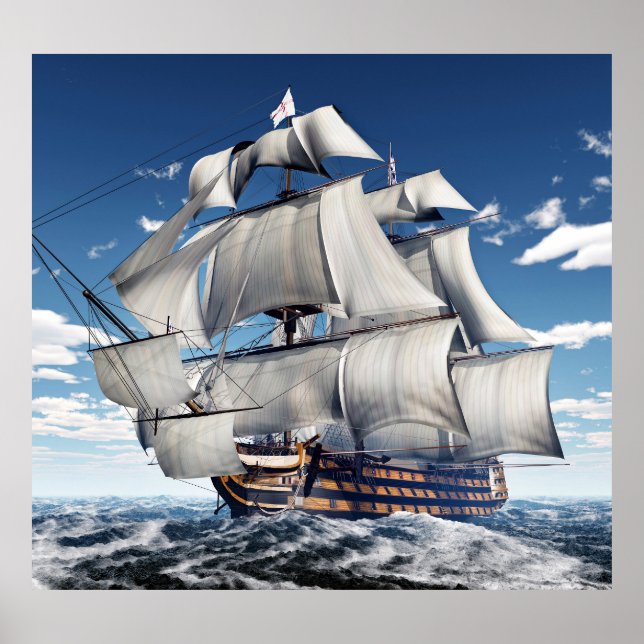 HMS Sieg, 3D computergenerierte Illustration. Poster (Vorne)