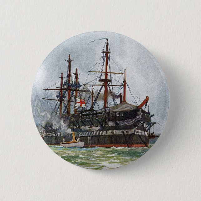 HMS Unversöhnlich ein Schiff mit 74 Kanonen und dr Button (Vorderseite)