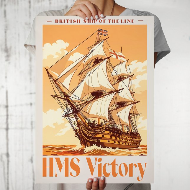 HMS Victory Poster Ikonisches britisches Liniensch (HMS Victory Poster Iconic British Ship of the Line. Poster)