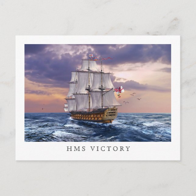 HMS - Vorzeigeanstrich für den Sieg Postkarte (Vorderseite)