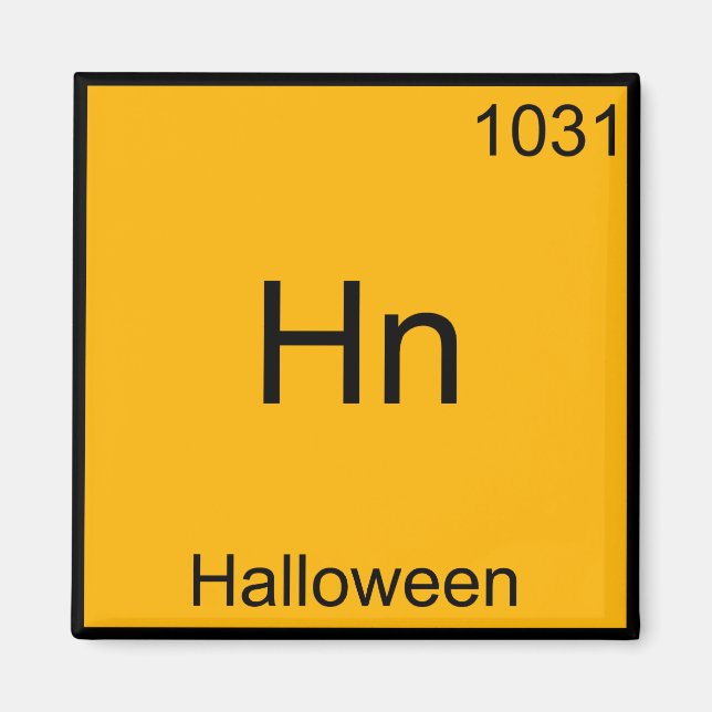 Hn - Halloween Funny Element Meme Chemistry T-Shir Magnet (Vorne)