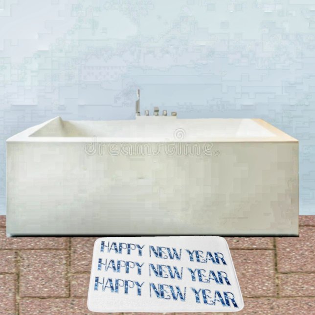 HNY-Blue Diamond Bath Mat Badematte (Step onto this HNY Blue Diamond Bath mat, and welcome in the New Year!)