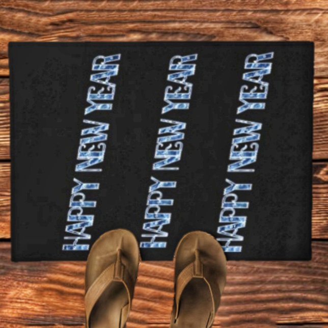 HNY-Blue Diamond Door Mat Fußmatte (Greetings to your New Year visitors, that come to your door, with this HNY Blue Diamond 
doormat!)