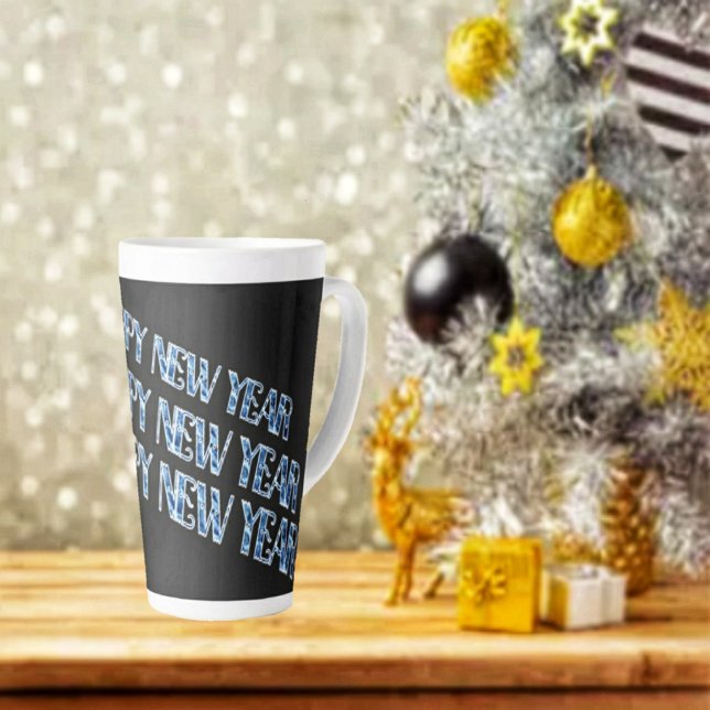 HNY Blue Diamond Latte Tasse (Welcome in the New Year with this eye-catching latte mug!)