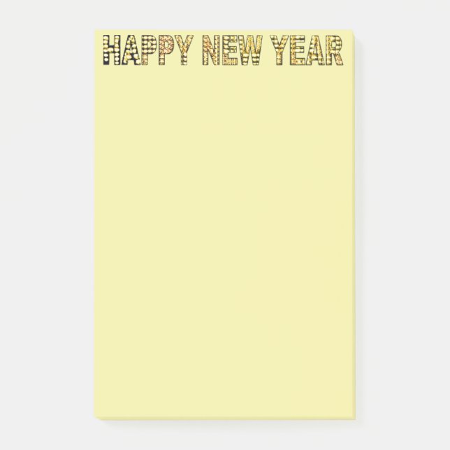 HNY-Yellow-Gld Post-it Klebezettel (Vorderseite)