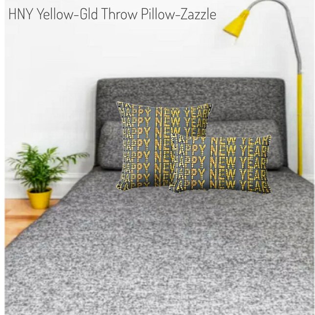 HNY Yellow-gld-Throw-Kissen Kissen (Von Creator hochgeladen)