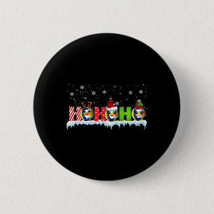 Ho3 Funny Xmas Reindeer Santa Elf Volleyball Playa Button