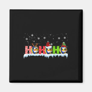 Ho3 Funny Xmas Reindeer Santa Elf Volleyball Playa Magnet