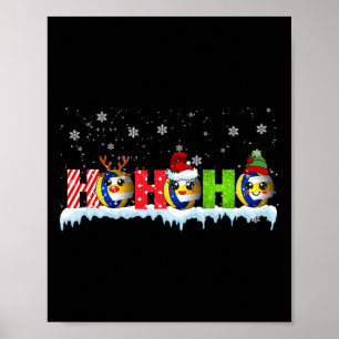 Ho3 Funny Xmas Reindeer Santa Elf Volleyball Playa Poster